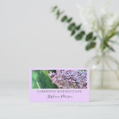 上品エレガントな紫の薄紫カスタム写真ガーデニング 名刺 (スタンド正面)