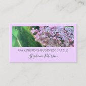 上品エレガントな紫の薄紫カスタム写真ガーデニング 名刺 (正面)