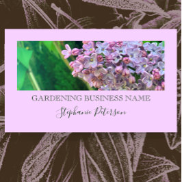 上品エレガントな紫の薄紫カスタム写真ガーデニング 名刺