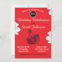 上品エレガントな赤黒白50誕生日