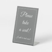 上品エレガントな、「座って!」 台座サイン (正面)