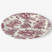 上品エレガントシックBurgundy馬カントリートイル ペーパープレート (アングル)