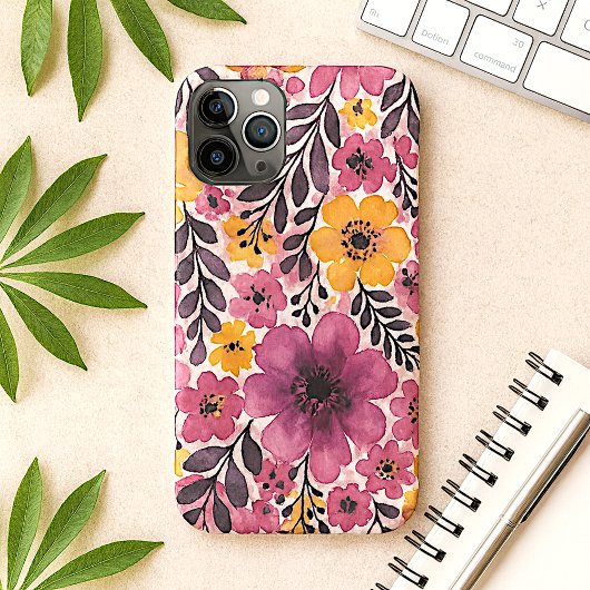 上品カラフルで繊細な水色の花 Case-Mate iPhoneケース