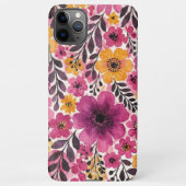 上品カラフルで繊細な水色の花 iPhoneケース (裏面)