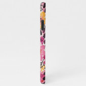 上品カラフルで繊細な水色の花 iPhoneケース (右側)