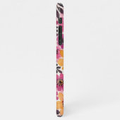 上品カラフルで繊細な水色の花 iPhoneケース (左側)