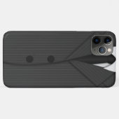 上品クールなダークグレーのピンストライプのスーツとネクタイ Case-Mate iPhoneケース (裏面(横))