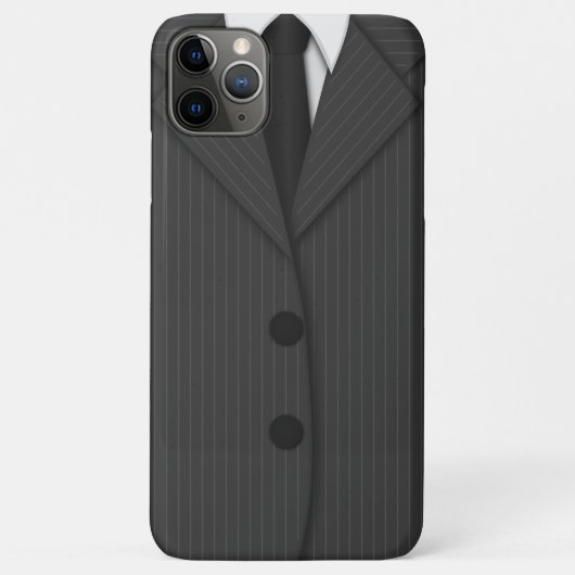 上品クールなダークグレーのピンストライプのスーツとネクタイ Case-Mate iPhoneケース (裏面)