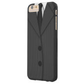 上品クールなダークグレーのピンストライプのスーツとネクタイ Case-Mate iPhoneケース (裏面左)