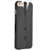 上品クールなダークグレーのピンストライプのスーツとネクタイ Case-Mate iPhoneケース (裏面/右)