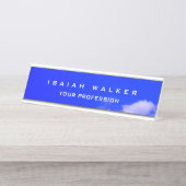 上品スタイリッシュなプレーンユニークスペシャルブルースカイ デスクネームプレート (正面)