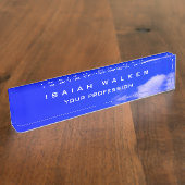 上品スタイリッシュなプレーンユニークスペシャルブルースカイ デスクネームプレート (側面)