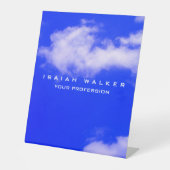 上品スタイリッシュなプレーンユニークスペシャルブルースカイ 台座サイン (正面)