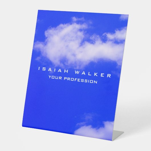 上品スタイリッシュなプレーンユニークスペシャルブルースカイ 台座サイン (正面)