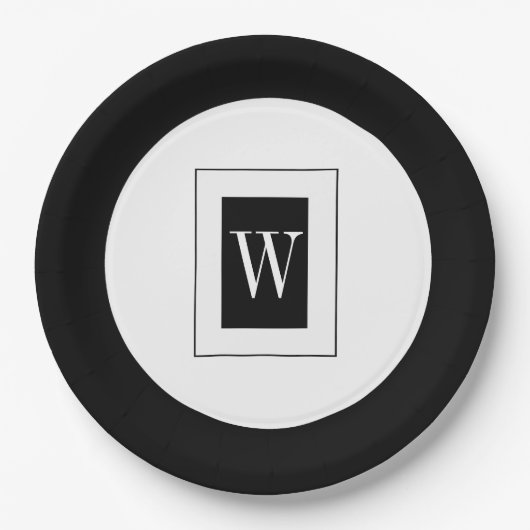 上品ペーパーPLATE_BLACK/WHITE ペーパープレート (正面)