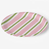 上品ペーパーPLATE_MODERN PINK/GREENは縞で飾ります ペーパープレート (アングル)