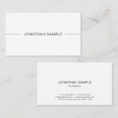 上品ミニマルデザインホワイトプロフェッショナルプレーン 名刺 (正面/裏面)
