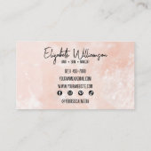 上品モダンなクリーンなピンクのローズクォーツ 名刺 (裏面)