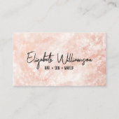 上品モダンなクリーンなピンクのローズクォーツ 名刺 (正面)