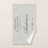 上品モダンなタイポグラフィミセス結婚ズ バスタオルセット (ハンドタオル)