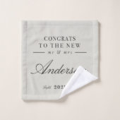 上品モダンなタイポグラフィミセス結婚ズ バスタオルセット (ウォッシュタオル)