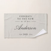 上品モダンなタイポグラフィミセス結婚ズ バスタオルセット (ハンドタオル)