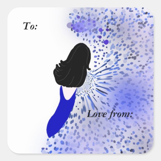 上品モダンなレディーギフトラベル スクエアシール (正面)