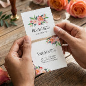 上品モダンな水彩フローラパーソナライズされた スクエア名刺