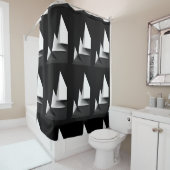 上品モダンな白黒シャワーカーテン シャワーカーテン (インサイチュ)