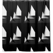 上品モダンな白黒シャワーカーテン シャワーカーテン (正面)