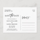 上品及びモダンの保存日付の写真 案内ポストカード (裏面)