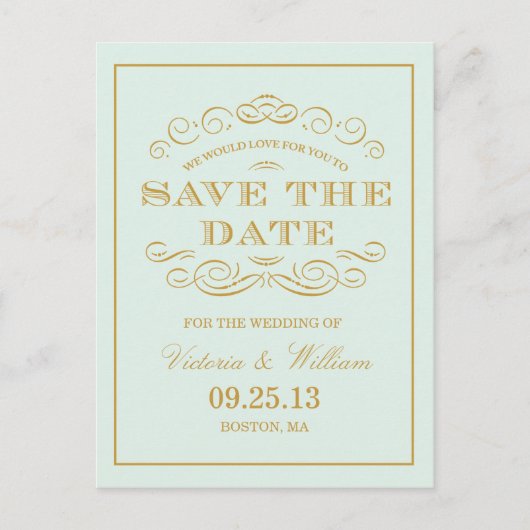 上品結婚な | セーブ・ザ・デート案内 案内ポストカード (正面)