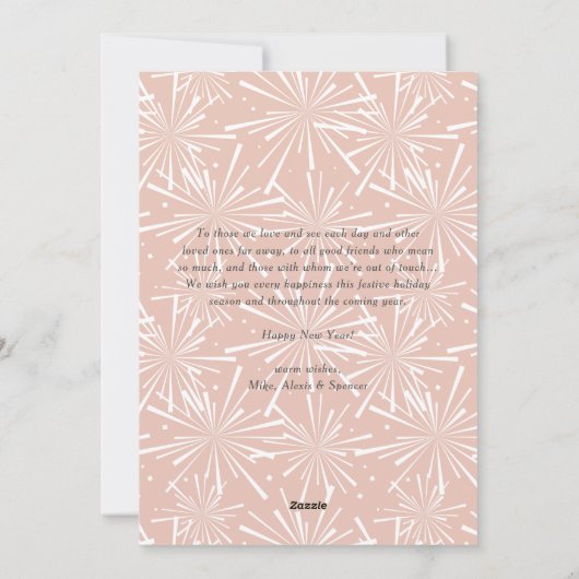 上品2019のばら色の金ゴールドのグリッターの明けましておめでとうの写真 シーズンカード (裏面)