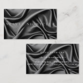 上品、お洒落な、絹のデザイン黒くして下さい 名刺 (正面/裏面)
