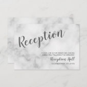 上品 エレガントな白大理石の結婚式の披露宴 招待状 (正面/裏面)