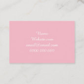 上品、ピンクのストライプのな桜の花模様 名刺 (裏面)