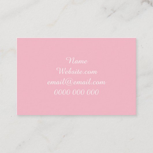 上品、ピンクのストライプのな桜の花模様 名刺 (裏面)