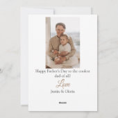 上品、最高の父、カリグラフィーで名前を入れる シーズンカード (裏面)