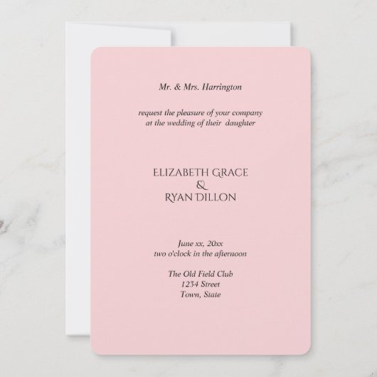 上品，白黒のストライプさくらんぼ 招待状 (裏面)