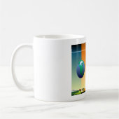 上地球をハイキングします コーヒーマグカップ (左)