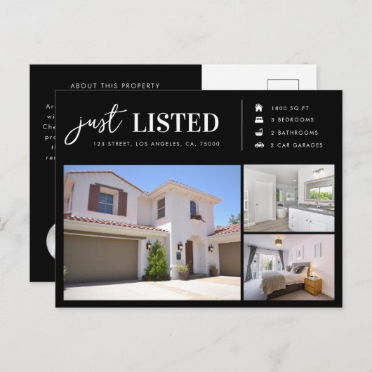 上場した実在不動産の新しい不動産マーケティング ポストカード (正面/裏面)