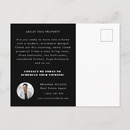 上場した実在不動産の新しい不動産マーケティング ポストカード (裏面)