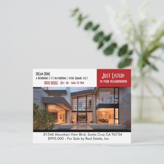 上場した実在不動産はがき ポストカード (スタンド正面)