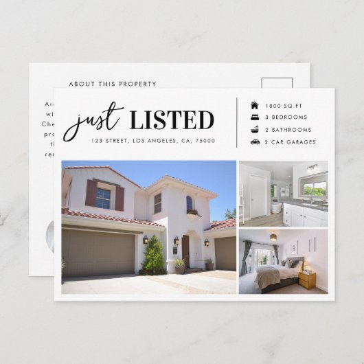 上場実在不動産不動産仲介業者マーケティング ポストカード (正面/裏面)