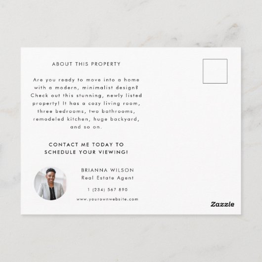 上場実在不動産不動産仲介業者マーケティング ポストカード (裏面)