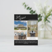 上場実在済みの写真モダンブラックリスト ポストカード (スタンド正面)