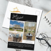 上場実在済みの写真モダンブラックリスト ポストカード