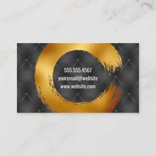 上塗り黒塗り |ブラシ付きゴールドフォイル 名刺 (裏面)