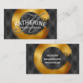 上塗り黒塗り |ブラシ付きゴールドフォイル 名刺 (正面/裏面)