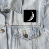 上弦の月の月の惑星の地球 缶バッジ (インサイチュ)